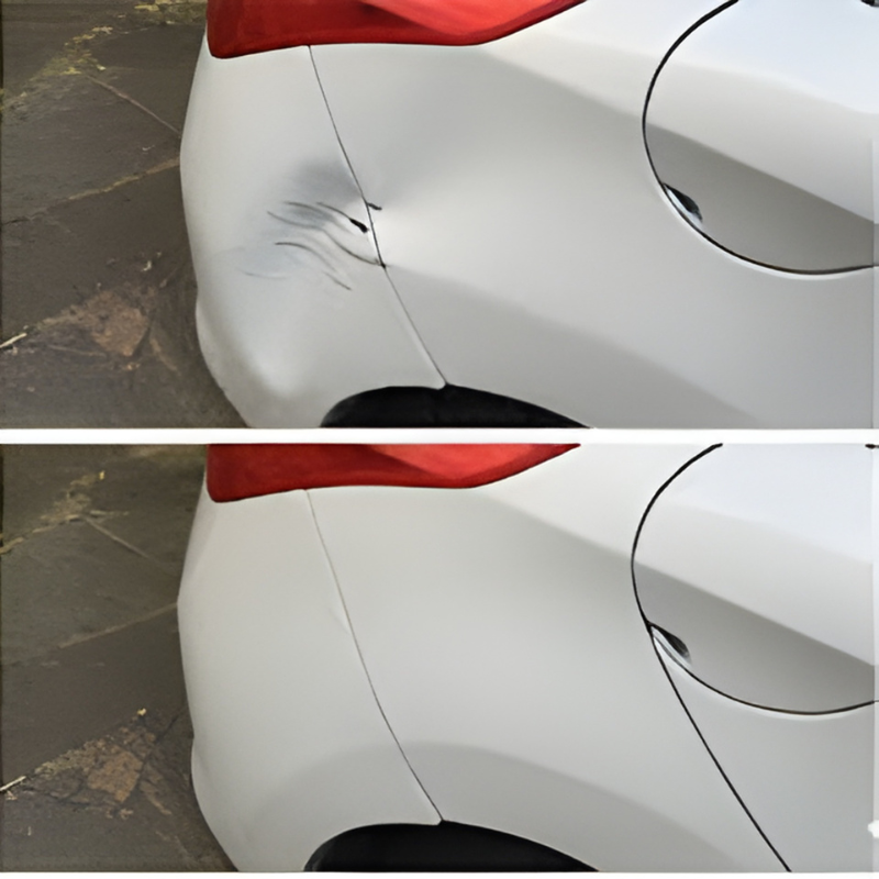 Minor car dent repair on door panel