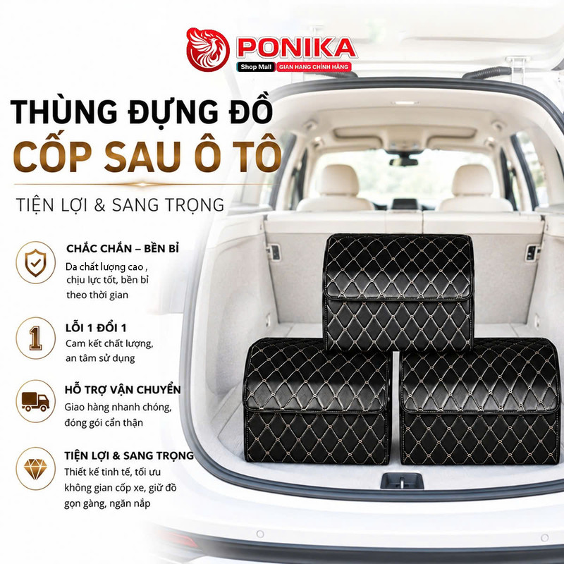 Thùng đựng đồ cốp sau ô tô Ponika