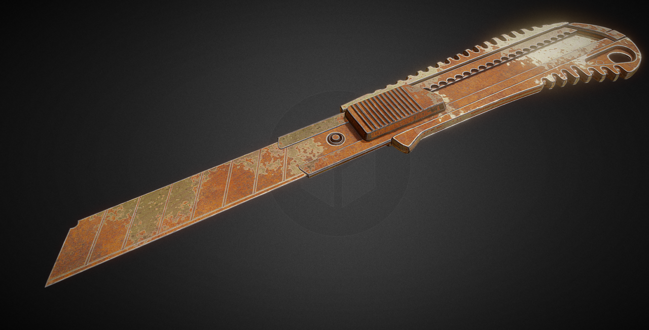 box cutter lowpoly rusty version 3d model c4d max obj fbx ma lwo 3ds ...