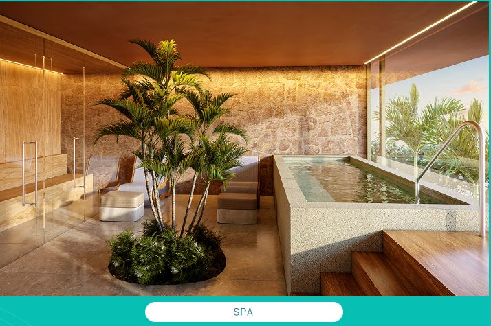 Spa com hidromassagem e área de relaxamento