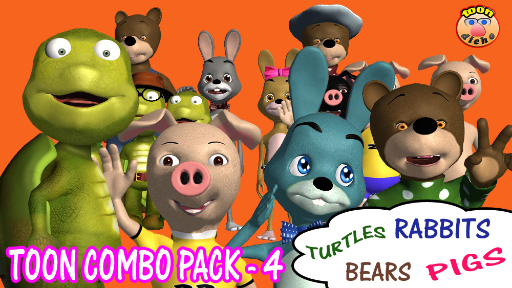 [ Reallusion Animals ] Combo Toon Pack 4