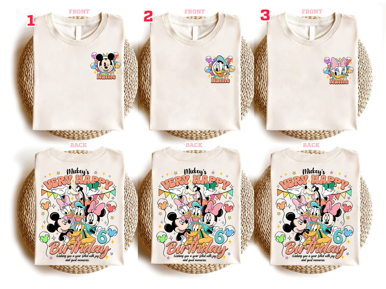 260309304 AA GM Tshirt Personalized Mickey and Friends Birthday