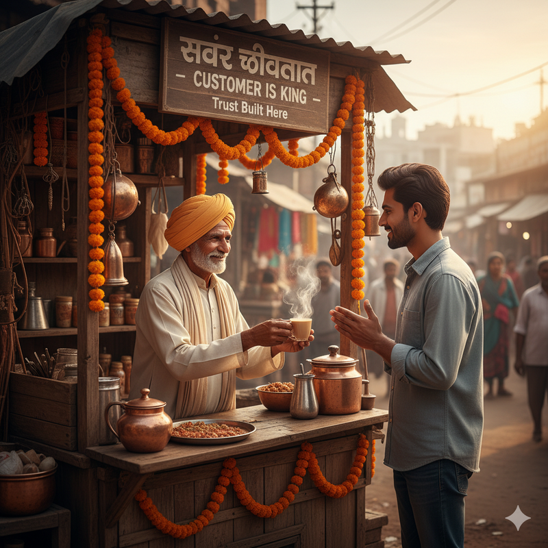 Amit Soni Sanver serving tea