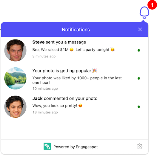 Notification Inbox Preview