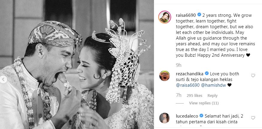 Anniv pernikahan Raisa dan Hamish Daud
