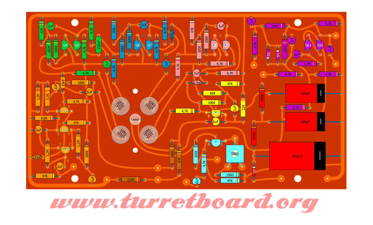 Univibe layout (flipped horizontally