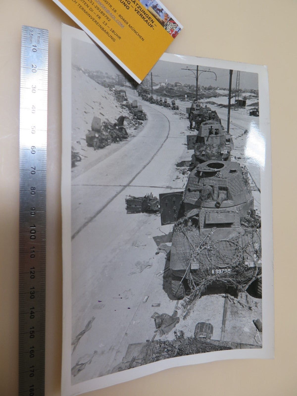LARGE FOTO Westfront Beute Panzer Kriegsgerät