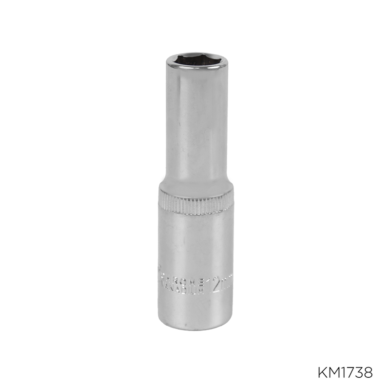 DADOS LARGO CROMADO CRV 1/2" DR 12MM  KAMASA