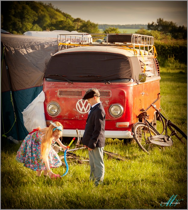 vintage camping van a star