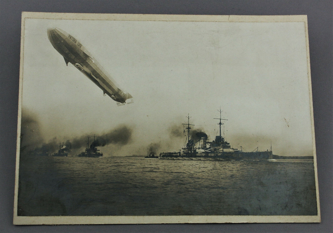 Original Vintage Foto Zeppelin Viktoria Luise Schlacht Schiff WK I Photo (51)