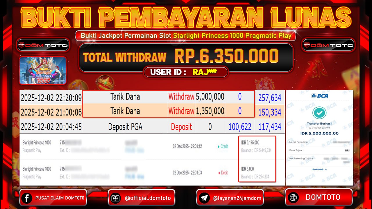 JACKPOT Starlight Princess 1000 Pragmatic Play 02 DECEMBER 2025