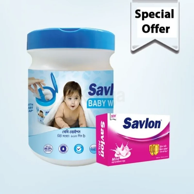 
Savlon Baby Wipes 160S Jar Get Savlon Soap 75g Free
 