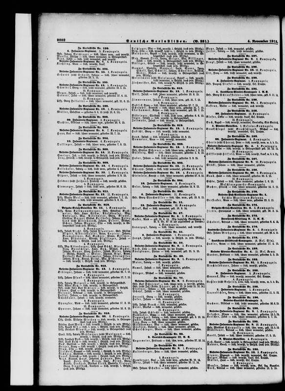 Verlustlisten 1. Weltkrieg, page 9882_ Hamberger Paul ()