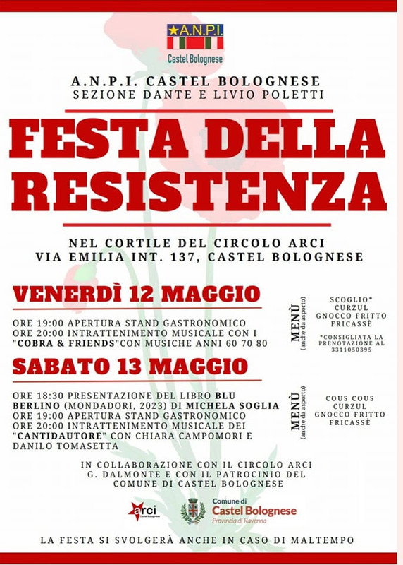 Festa della Resistenza Venerdì 12 e Sabato 13 maggio 2023