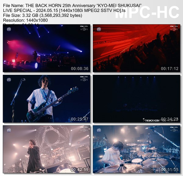 [TV-Variety] THE BACK HORN 25th Anniversary “共命祝祭” LIVE SPECIAL (SSTV 2024.05.15)