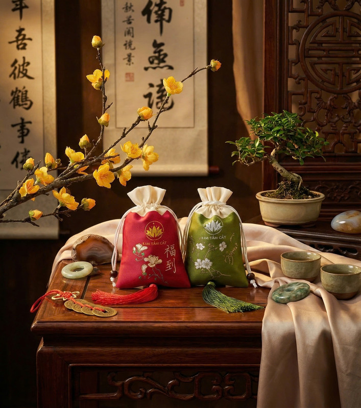 Traditional medicine bag with charms