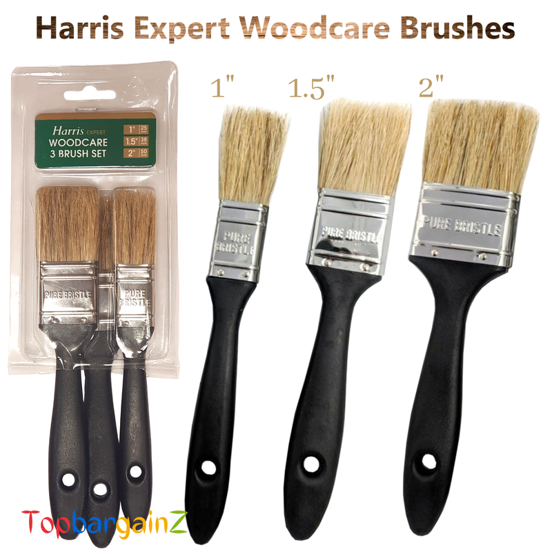 Harris Paint Brush Set Pure Bristle Wood Stain Varnish Brushes Painter