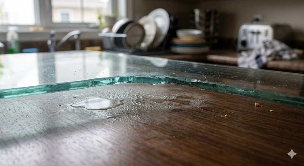 Glass cover dining table issue