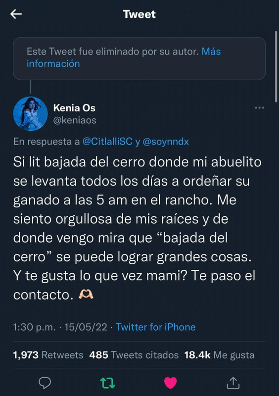 Kenia Os responde a los haters que se burlan de sus orígenes