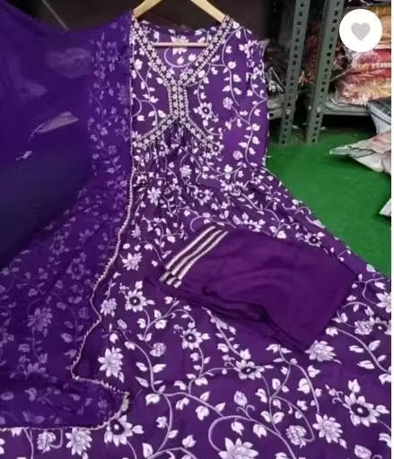 Women Floral Printed Aaliacut kurta, Pant and Dupatta set Color 1 (KS104)