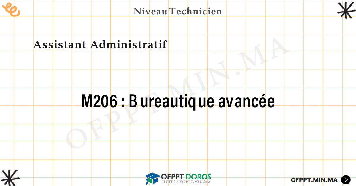 Sommaire détaillé du cours Bureautique avancée M206 OFPPT - Structure du module