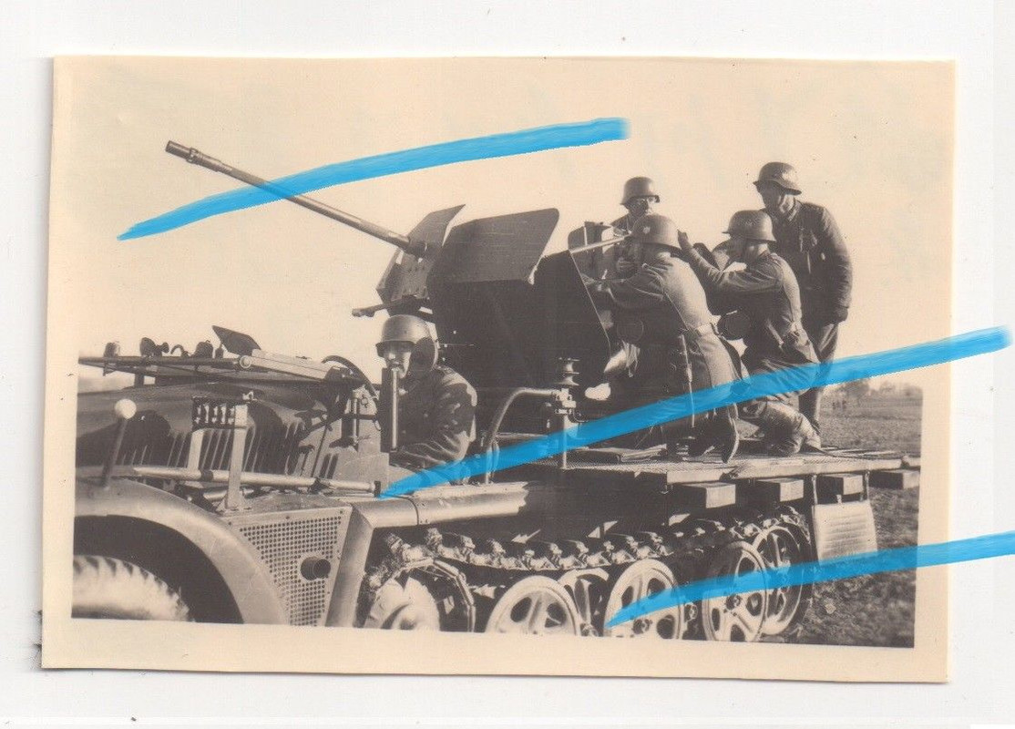 Orig foto Flak-Halbkette Sd.KFZ Panzerjäger Saint Lunaire DINARD