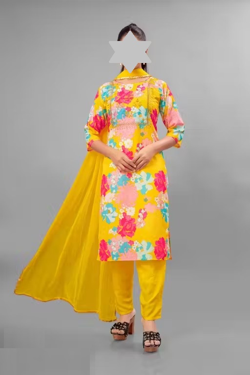 women's faboulas digital muslin kurta set Color 1 (KS106)