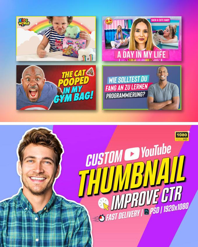 I will design 3 viral and eye catching youtube thumbnails I will design 3 viral and eye catching youtube thumbnails
