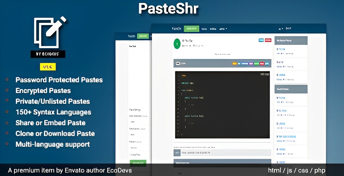 PasteShr – Text Hosting & Sharing Script PHP