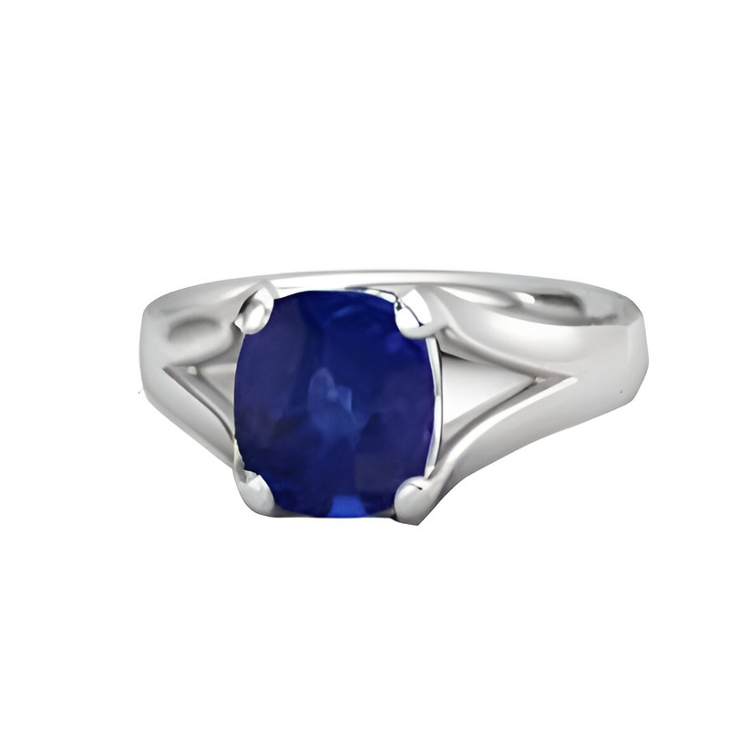925 Sterling silver Blue Sapphire (Neelam) 3.25 to 10.25 Ratti or 3.00 to 9.50 carat Astrological Gemstone Bis hallmark Ring for Men women