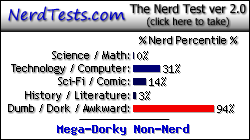 the nerd test says im a mega-dorky non-nerd