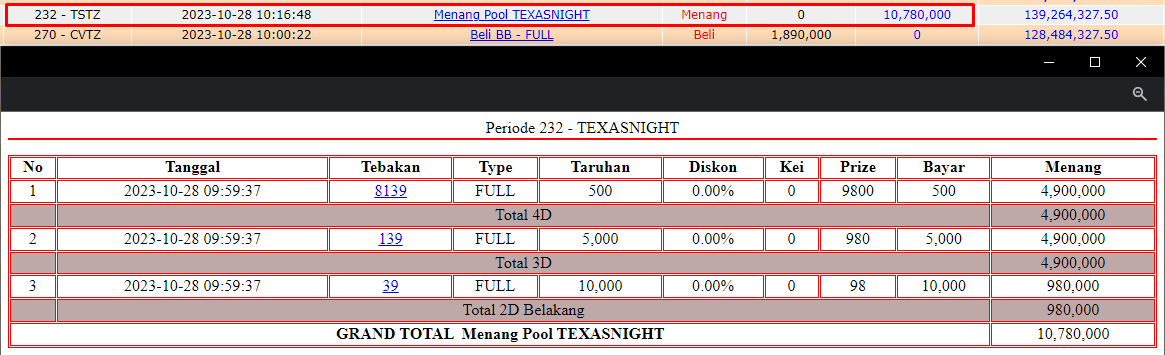 Bukti JP togel hari ini