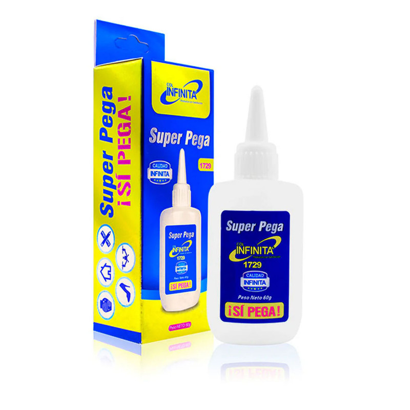 Pegante líquido transparente instantáneo Super Pega Infinita 60ml