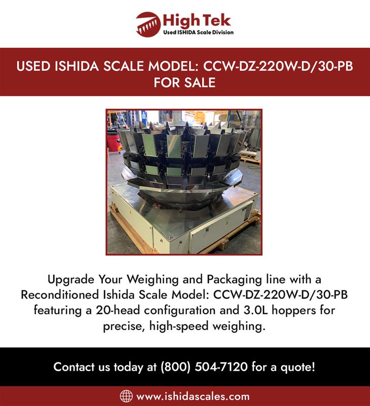Used Ishida Scale Model CCW DZ 220W D30 PB For Sale