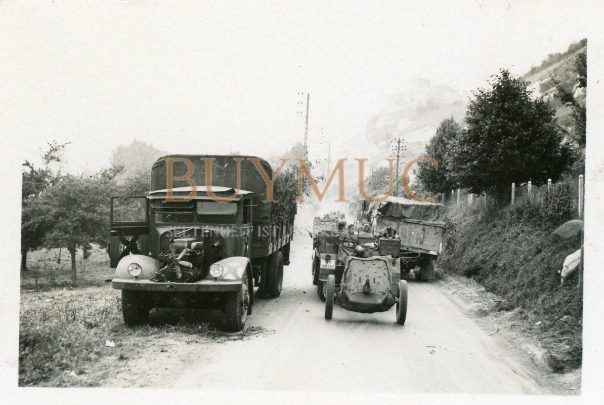 Foto frankreich panzerjäger pak geschütz lkw motor blick