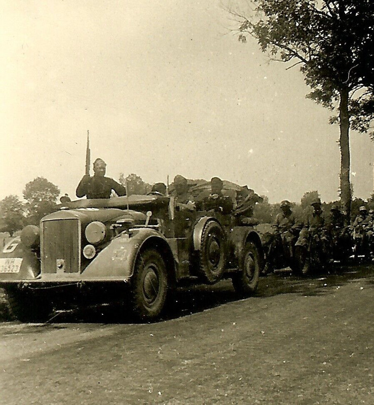 German Panzermen Riding in Horch 901 Pkw Car (WH-236523) on Road (2)