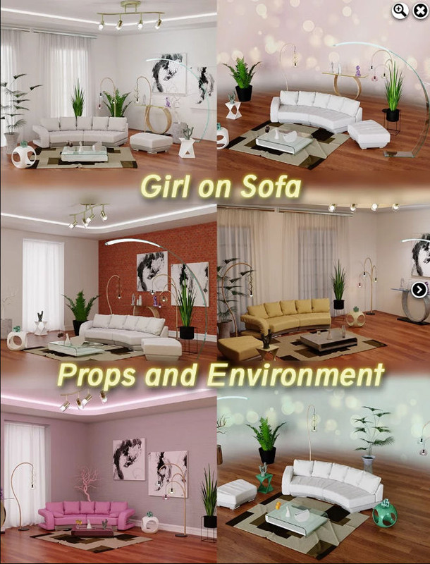 Girl on Sofa Props and Environment