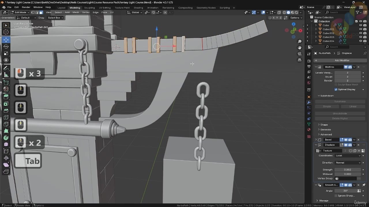 2 Lesson 12 Modeling Decorative Bolts and Finalizing Planks with Bevels mp4 0001