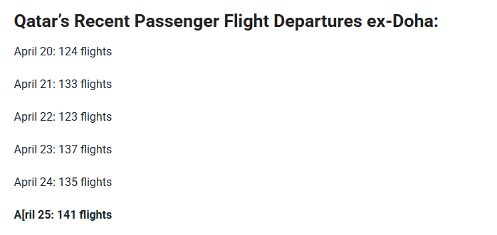 Qatar Airways confirma 141 vuelos de pasajeros con salida desde D - Foro Aviones, Aeropuertos y Aerolíneas