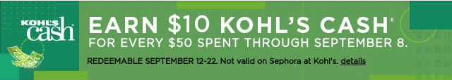 earn $10 in kohl's cash