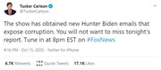 Tucker Carlson - obtained new Hunter Biden emails that expose corruption.