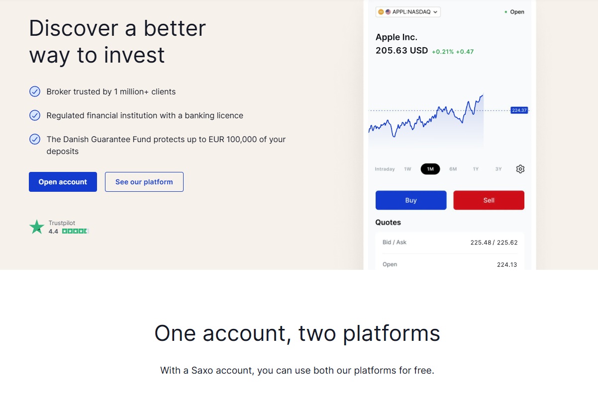 Saxo Bank platform Netherlands offering secure investment and trading accounts.