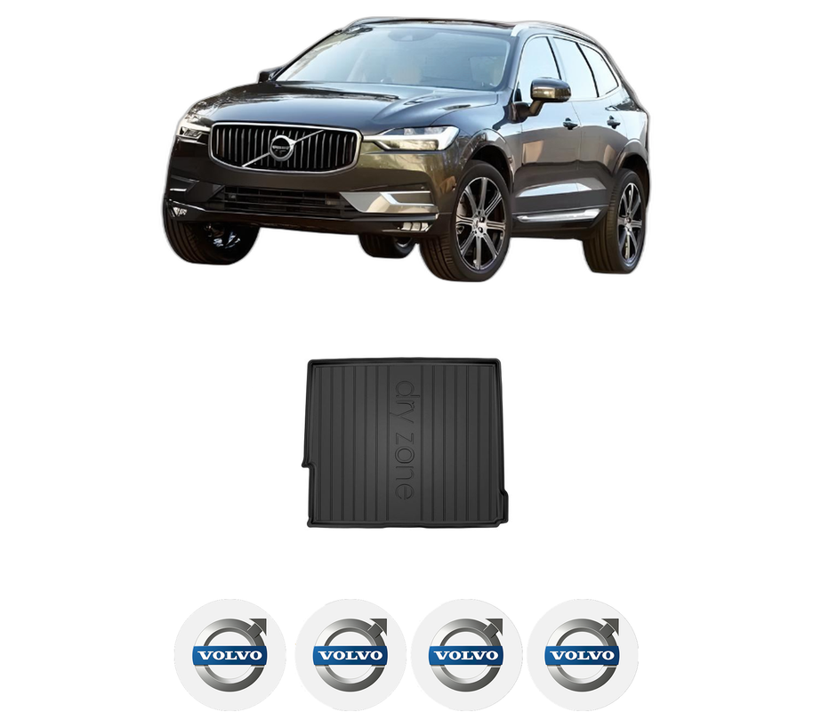 Tavita Portbagaj VOLVO XC60 II (246) din 2017-2022, Protectie Portbagaj Auto, 4x Stickere auto cu VOLVO