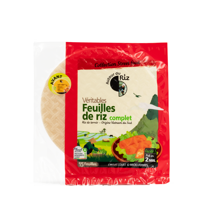 Feuilles de riz complet � 22cm 22, Autour du Riz, 150g