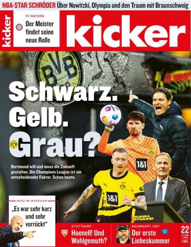 Cover: Kicker Sportmagazin No 22 vom 11  M&auml;rz 2024