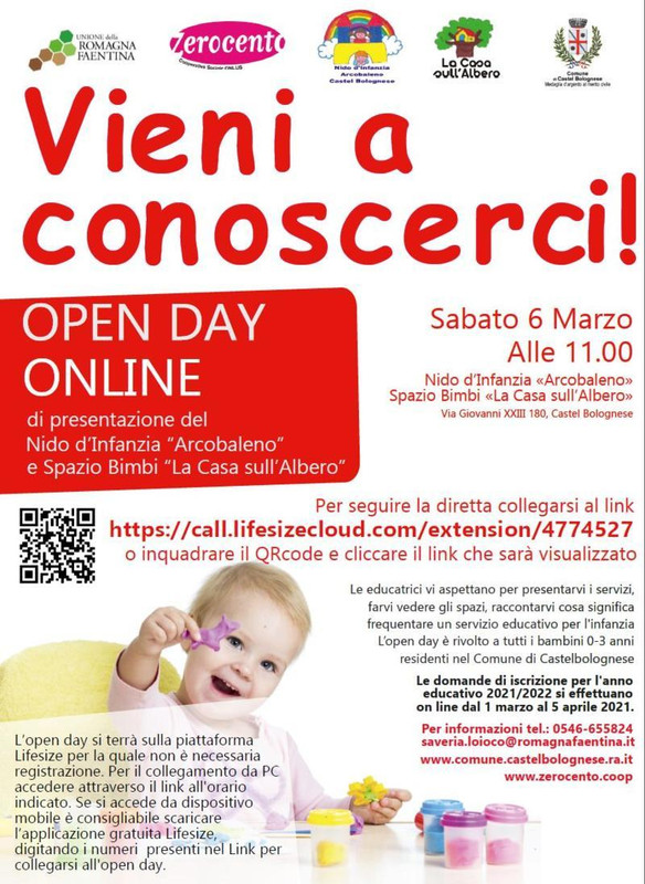 Aperte le iscrizioni all'Asilo Nido e Spazio Bimbi 2021/22. Open day 6  marzo • [Castel Bolognese news]