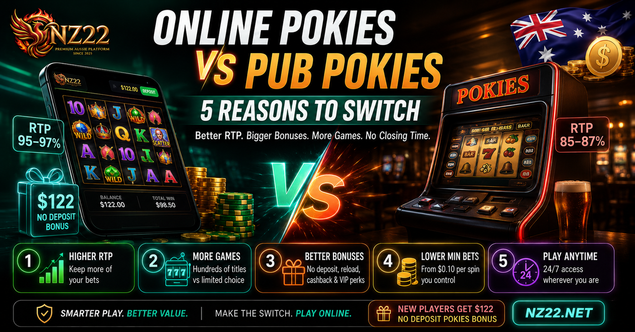 online pokies vs pub pokies Australia