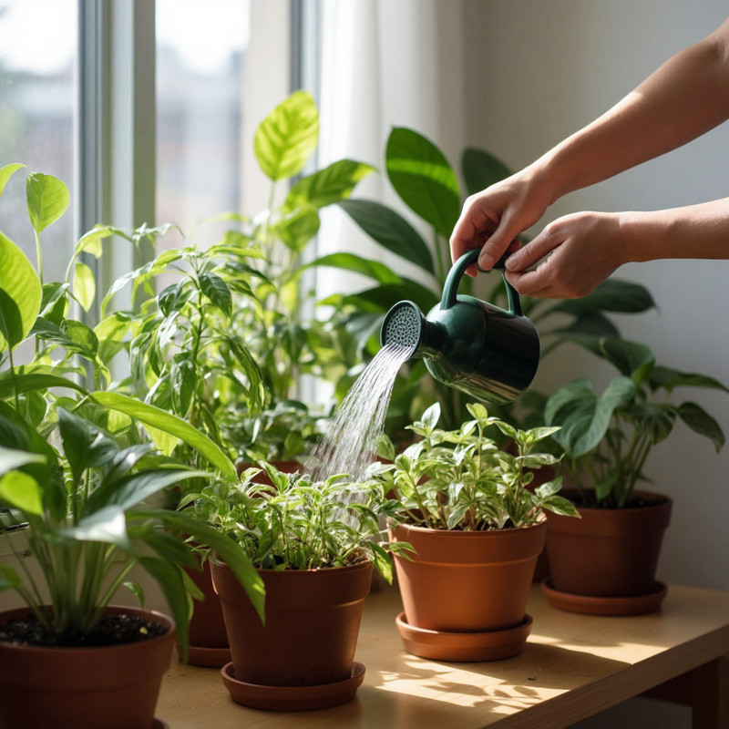 полив и уход за растениями