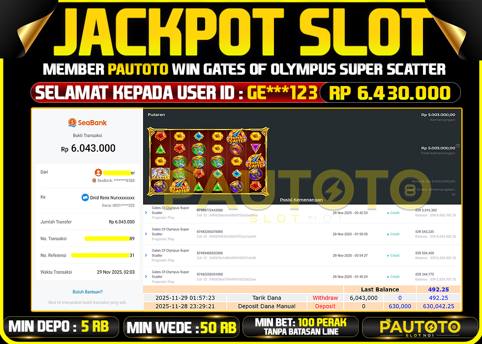 BUKTI JACKPOT LUNAS PAUTOTO