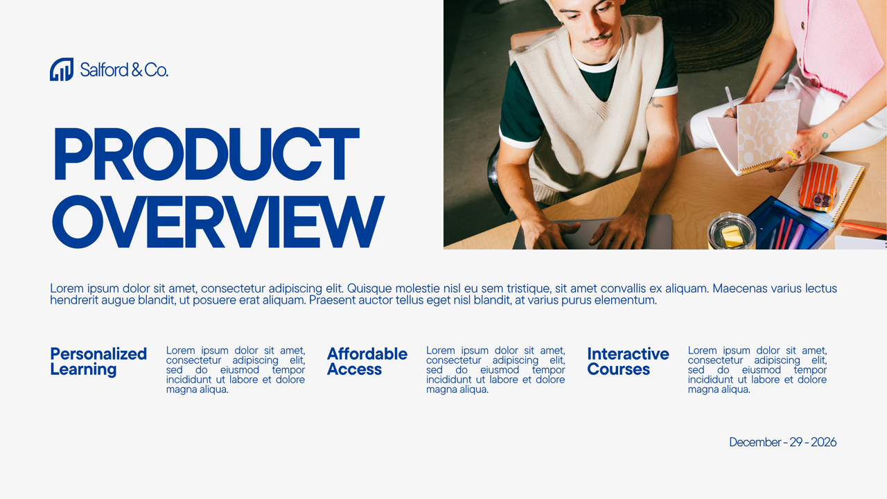 Blue and White Modern Startup Pitch Deck Presentation